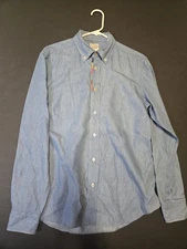 Paul Smith Mainline Artist Stripe Embroidered Denim shirt Size Large 