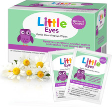 Gentle Cleansing Eye Wipes 30 Pack, Soft & Sterile Hypoallergenic Wipes for Baby