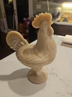 New ListingVintage Beige Westmoreland Standing Rooster Candy Dish 9” SMALL CHIP