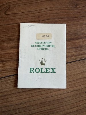 Rolex Garantie für 16234 100 E417475 E Serial Authentic