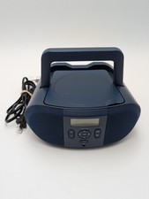 onn. Portable CD Boombox with FM Radio - Navy Blue Model: AAINES100135463