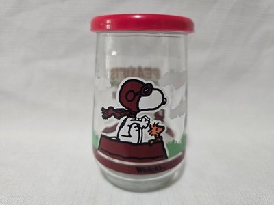 Welch's Peanuts Comic Classics Jelly Jar Glass Flying Ace & His Mechanic #7