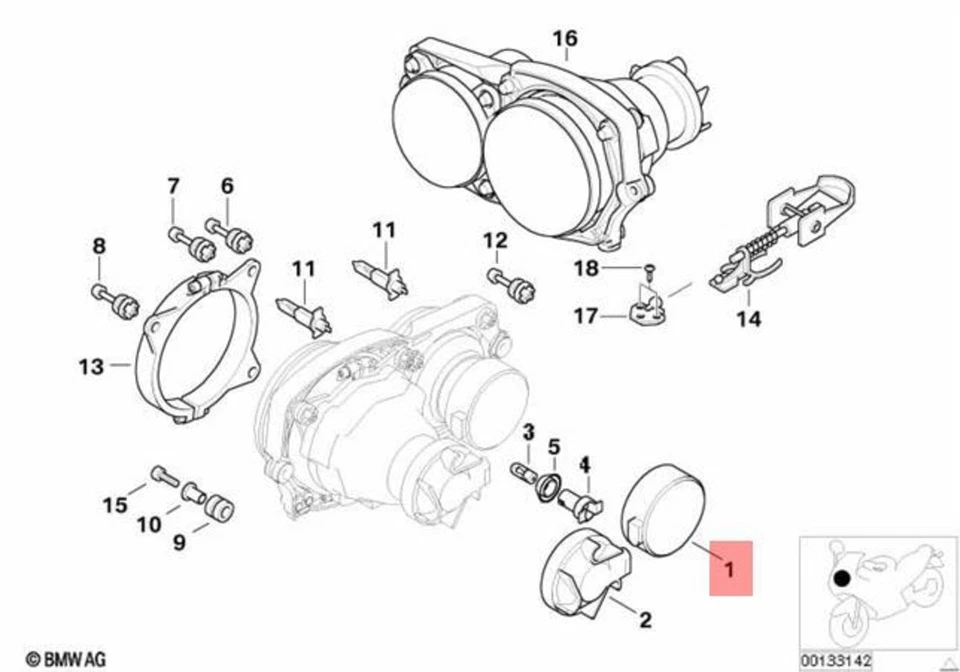 Genuine BMW R21 R21A Covering Cap High Beam OEM 63122306967 - Image 1 of 1
