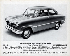 50/998 SAMMELBILD AUTO OLDTIMER PKW FAHRZEUG FORD TAUNUS 12 M