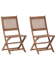 Set of 2 Garden Chairs PARAGGI Certified Acacia Wood Light Wood