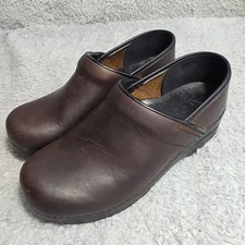 Dansko Professional Clogs Brown Oiled Leather Shoes Womens EU 39 Nursing Pro