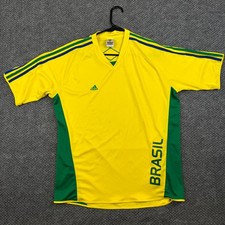 Vintage Adidas 2006 Brazil FIFA World Cup Germany Training Shirt Large Yellow