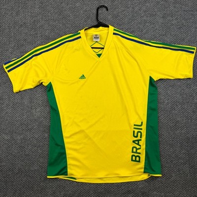 Vintage Adidas 2006 Brazil FIFA World Cup Germany Training Shirt Large Yellow