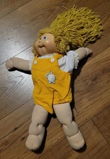 Vtg 1984 Cabbage Patch Kids Doll  Butterscotch Poodle Hair Blue Eyes w/ Outfit