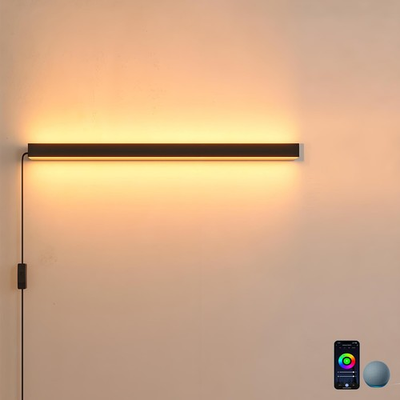 #ad #ad Plug In Wall SconceSmart RGBCW LED Light Work 23.6Inches 1PCS Black $42.29