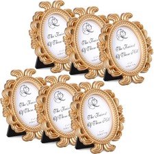 Vicenpal 6 Pieces Small Vintage Picture Frames Antique Baroque Mini Picture F...
