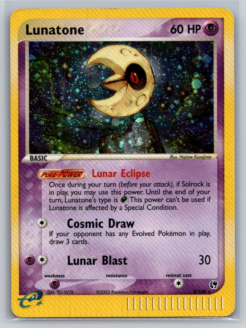 Lunatone 8/100 Holo Rare Sandstorm Pokemon Near Mint
