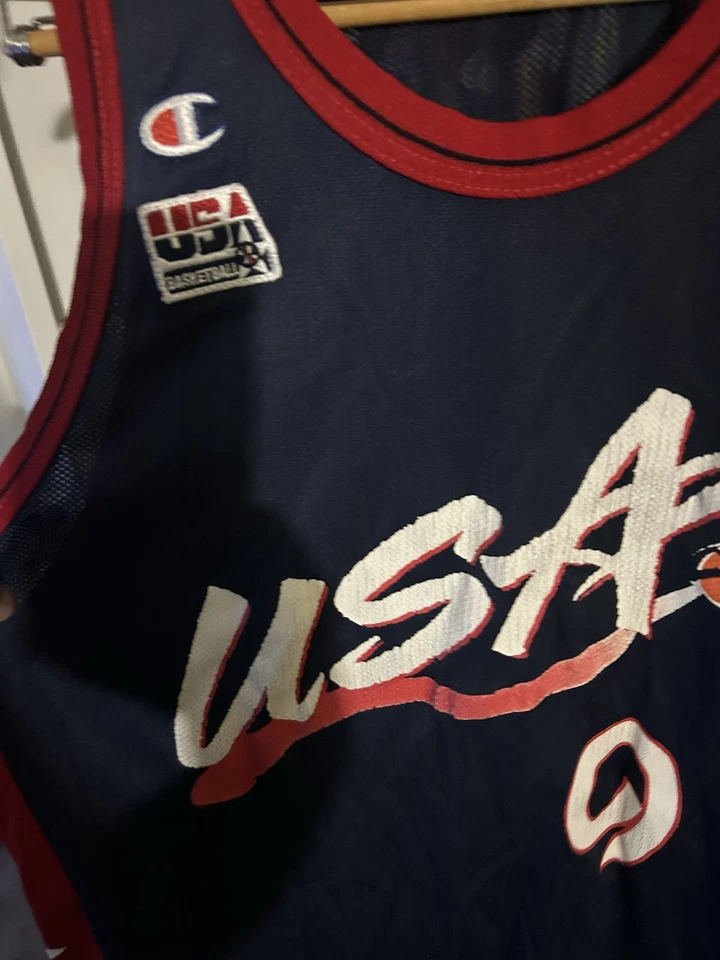 Vintage Champion Team USA Olympic Dream Team Jersey Mitch Richmond Sz 48 XL - Image 3 of 4
