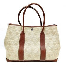 Hermes Tote Bag Garden Party Sable Marron Toileso H Beige Canvas 4486846