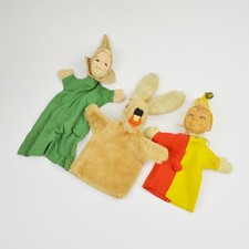 3 Vieilles Marionnettes - Théâtre De Marionnettes - Kasper - Lapin - Vintage