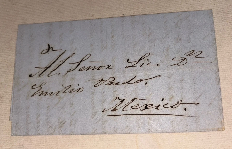 Mexico Apam 1 real on back of cover to Mexico May 26 1862 circular cancel VF - Image 2 of 3