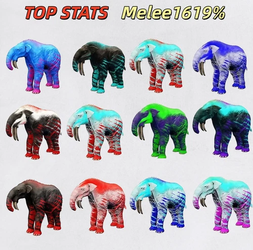 Ark Survival Ascended PVE Deinotherium Top Stats 1619%m PS5/XBOX/PC