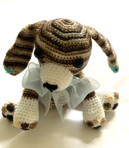 Small Handmade Crochet Stuffed Dog Gift Toy Amigurumi 4.5" sit height