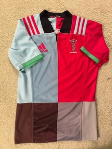 RUGBY UNION HARLEQUINS SHIRT JERSEY ADIDAS SIZE M ADULT
