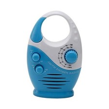 Shower Radio, 3V 0.5W Adjustable Volume Shower AM FM Button White and Blue