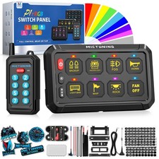 MICTUNING RGB 8 Gang Switch Panel RF Remote 230FT Backlit Strobe Pulse