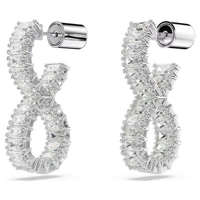 ヤスコ Swarovski Zirconia Hyperbola Hoop Earrings Infinity White
