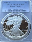 1986S PCGS PF69  DCAM American silver eagle .