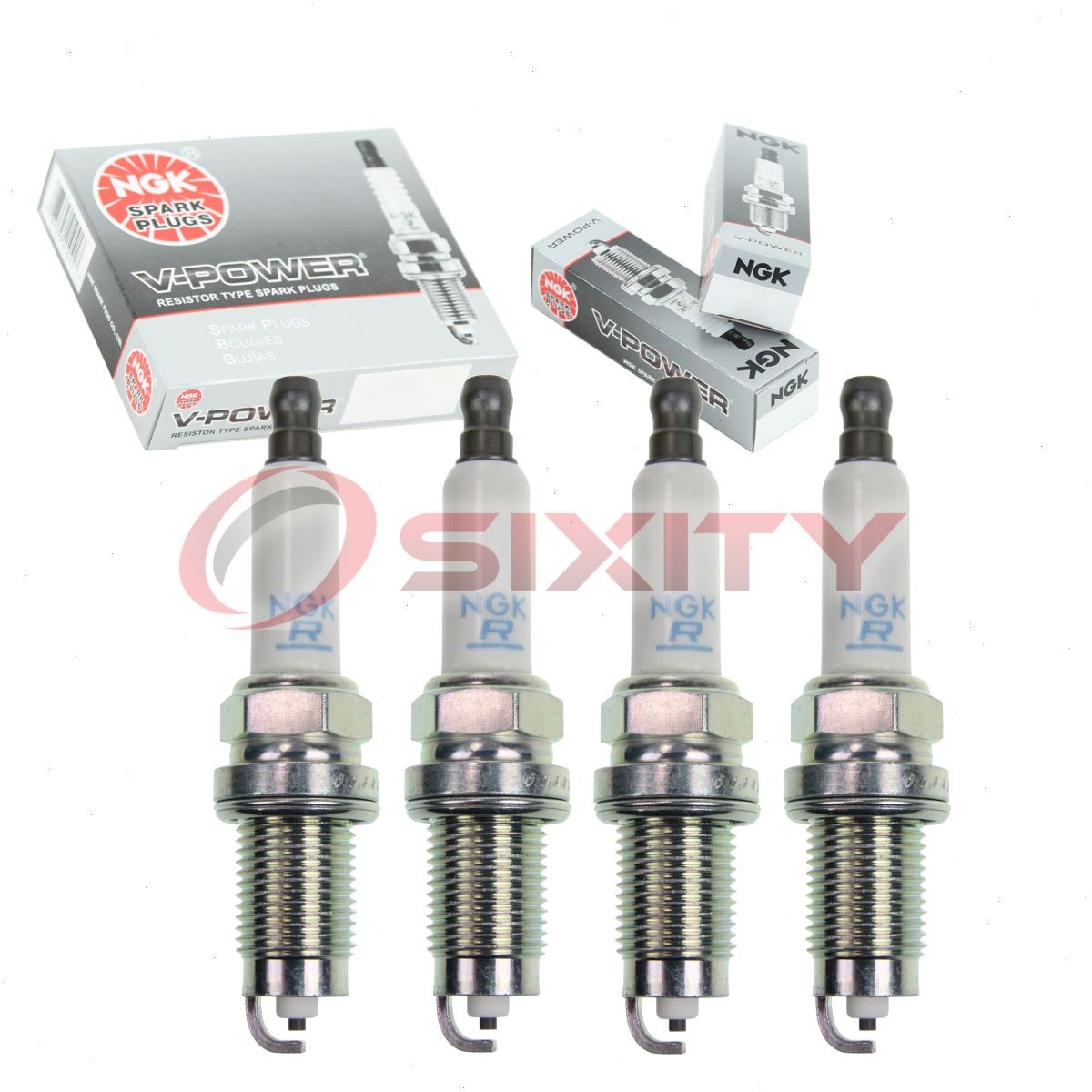 4 pc NGK 5960 ZFR6T-11G V-Power Spark Plugs for 101 905 617 C Ignition Wire re