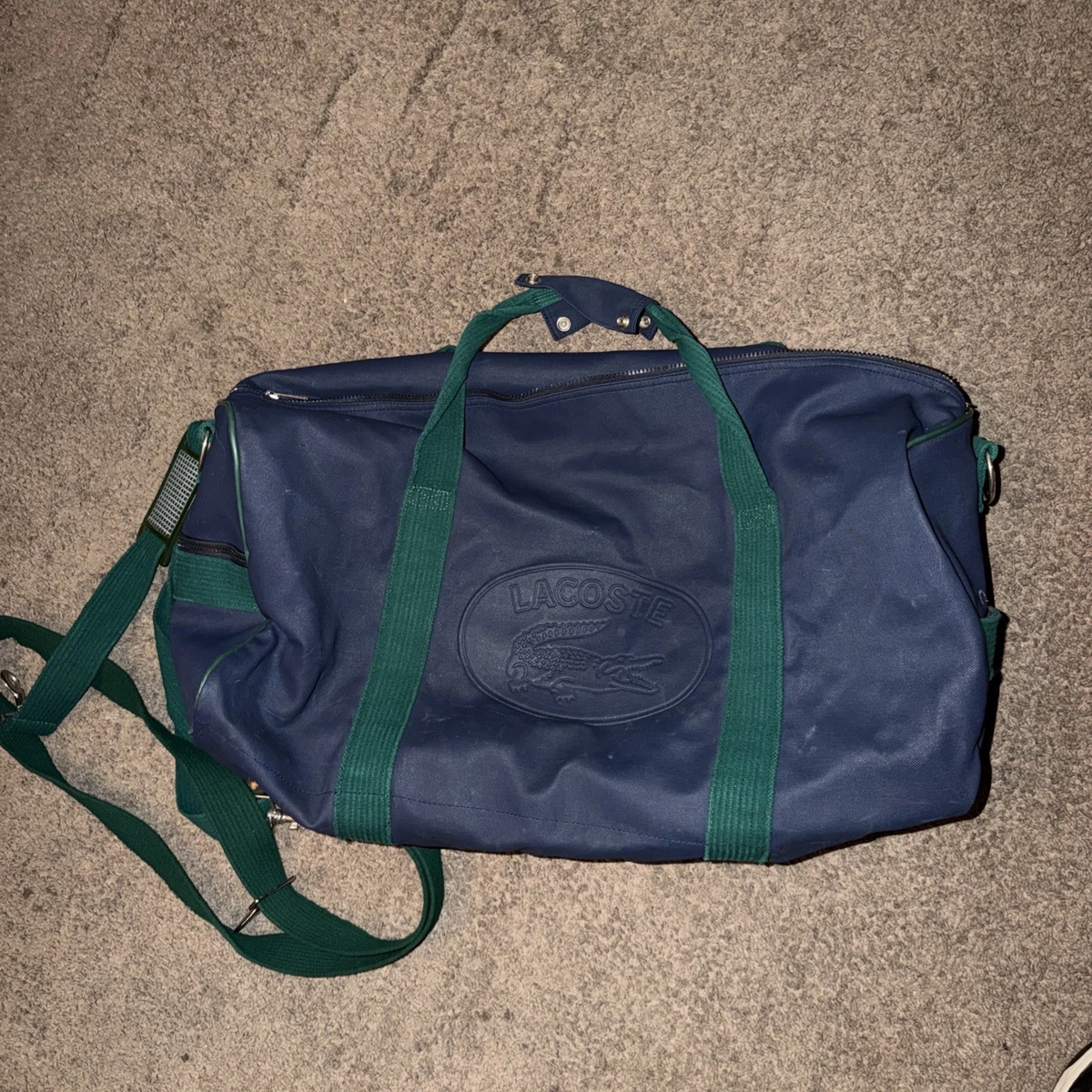 Large vintage drawstring-ed nylon book bag by iconic lacoste Lacoste Nylon Duffle Bags for Men for sale | eBay main image 2