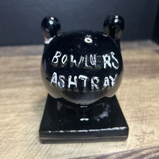 RED CLAY POTTERY BOWLERS ASHTRAY BLACK GLAZE VINTAGE Barware 1960s Smoke Room