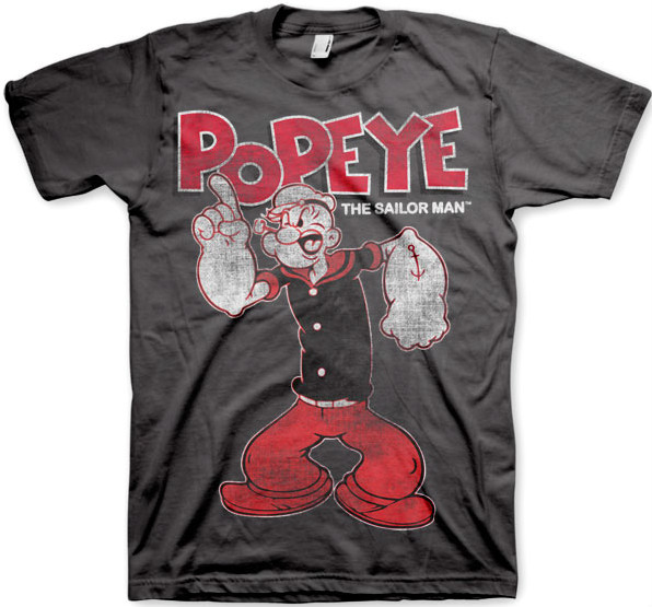 POPEYE SAILOR MAN Distressed T-Shirt camiseta cotton officially licensed