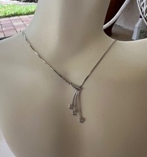 14k White Gold Italy Diamond Necklace