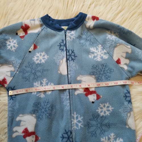 CIRCO Girls XS 4-5 Footed Fleece Footie Pajama Polar Bear Snowflake Christmas - Picture 7 of 8