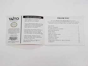 Wrath of the Black Manta autentico originale NES solo manuale Nintendo