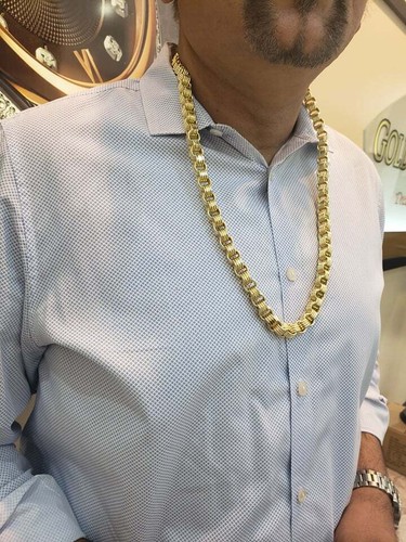10k Yellow Gold Byzantine Chain Men 
