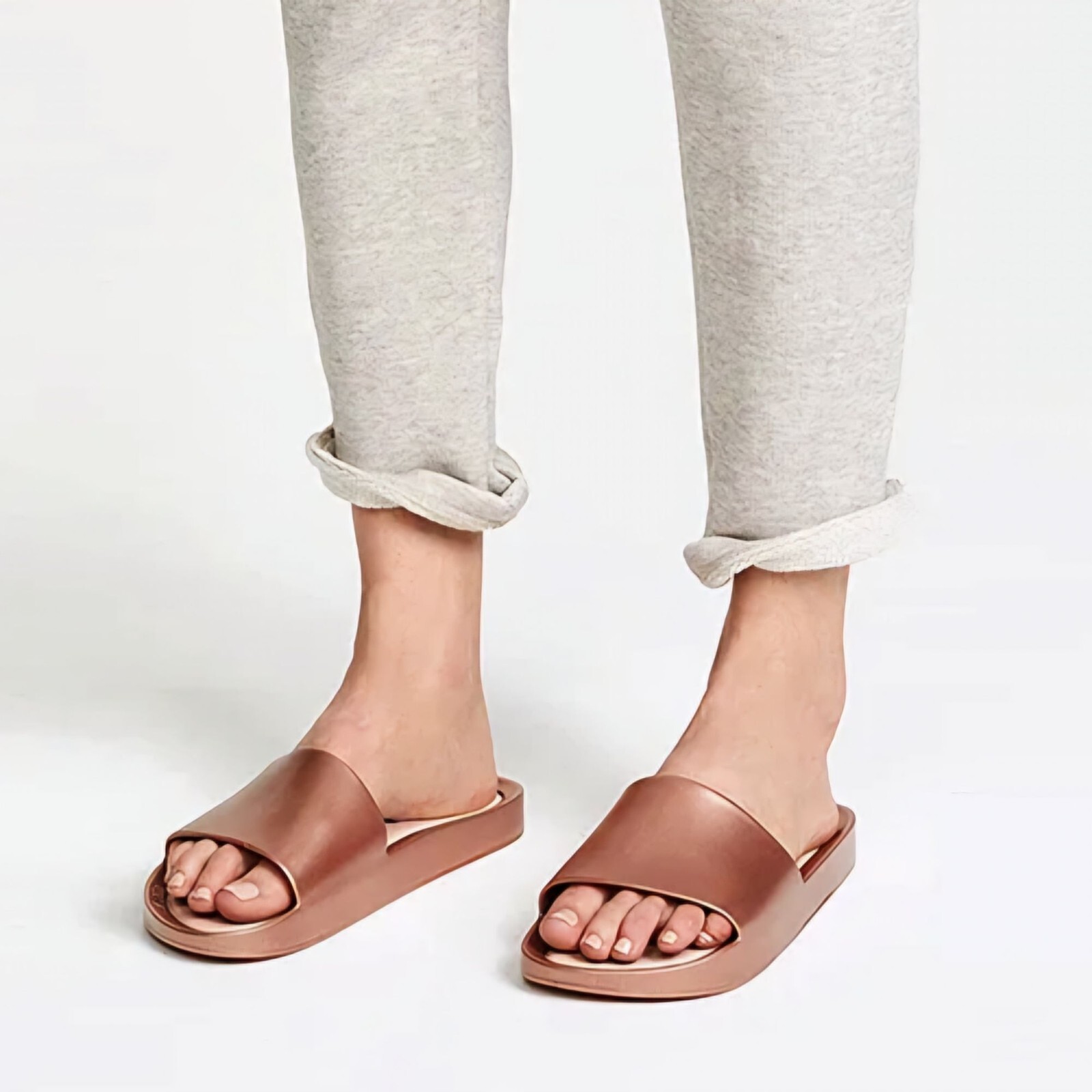 PANTOFOLA D’ORO MLSA Beach ciabatte donna oro rosa slip on punta aperta taglia 8