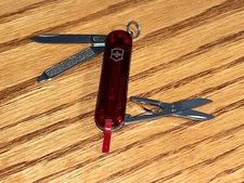 NEW in Box Victorinox Knife Swiss Army Translucent RUBY RED CLASSIC SD   54211