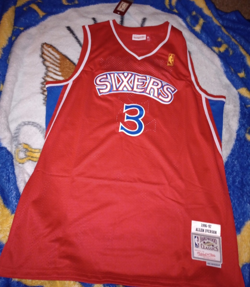 Philadelphia 76ers XL Allen Iverson NBA Jersey New Red #3 1996 | eBay