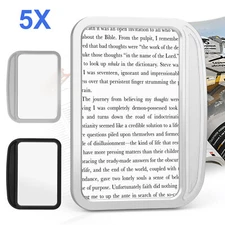 5X Large Square Full Page Handheld Magnifying Glass for Reading