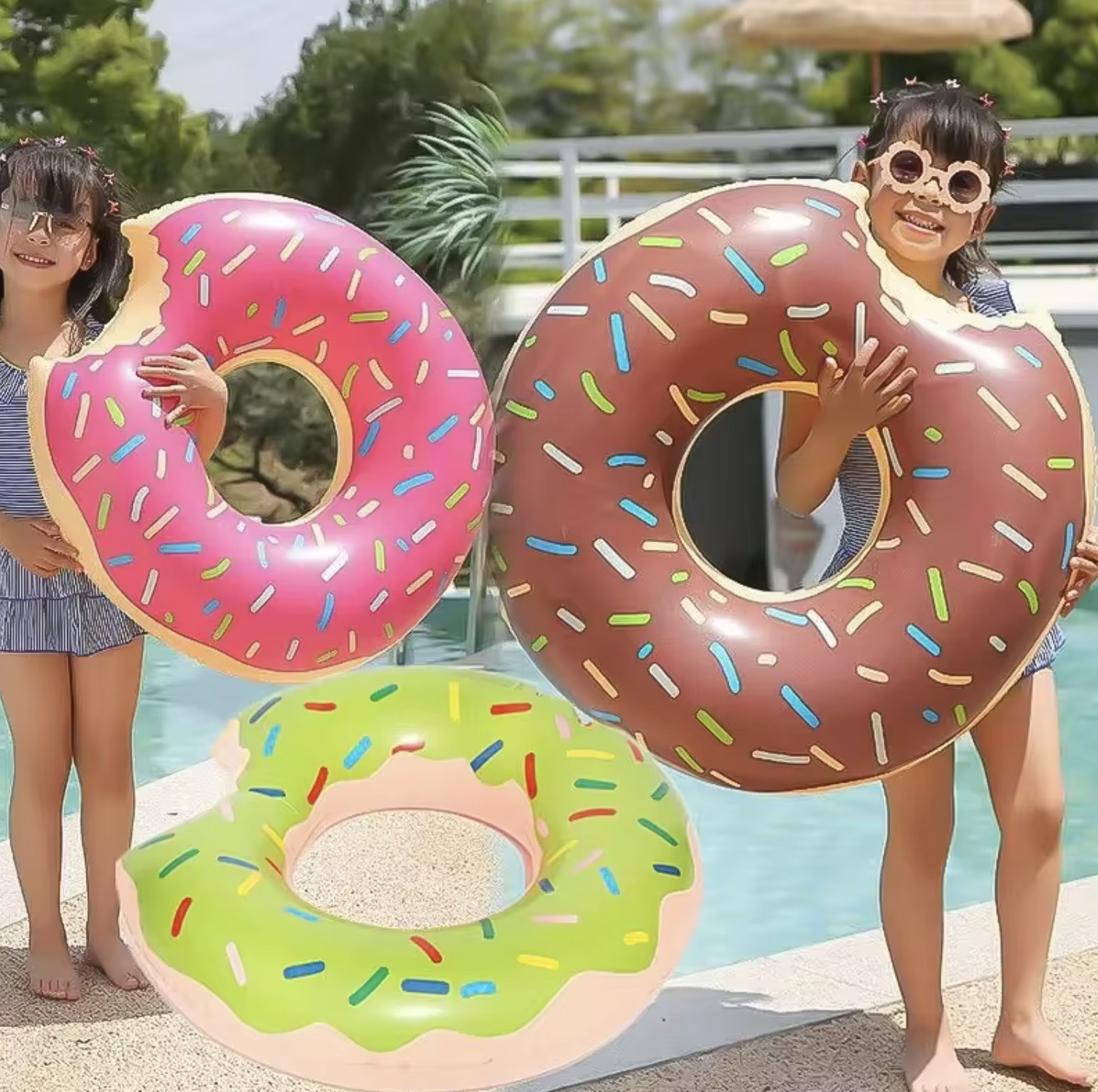 Donut Inflable Niños Adultos Natación Anillo Playa Piscina Flotador Ayuda Agua