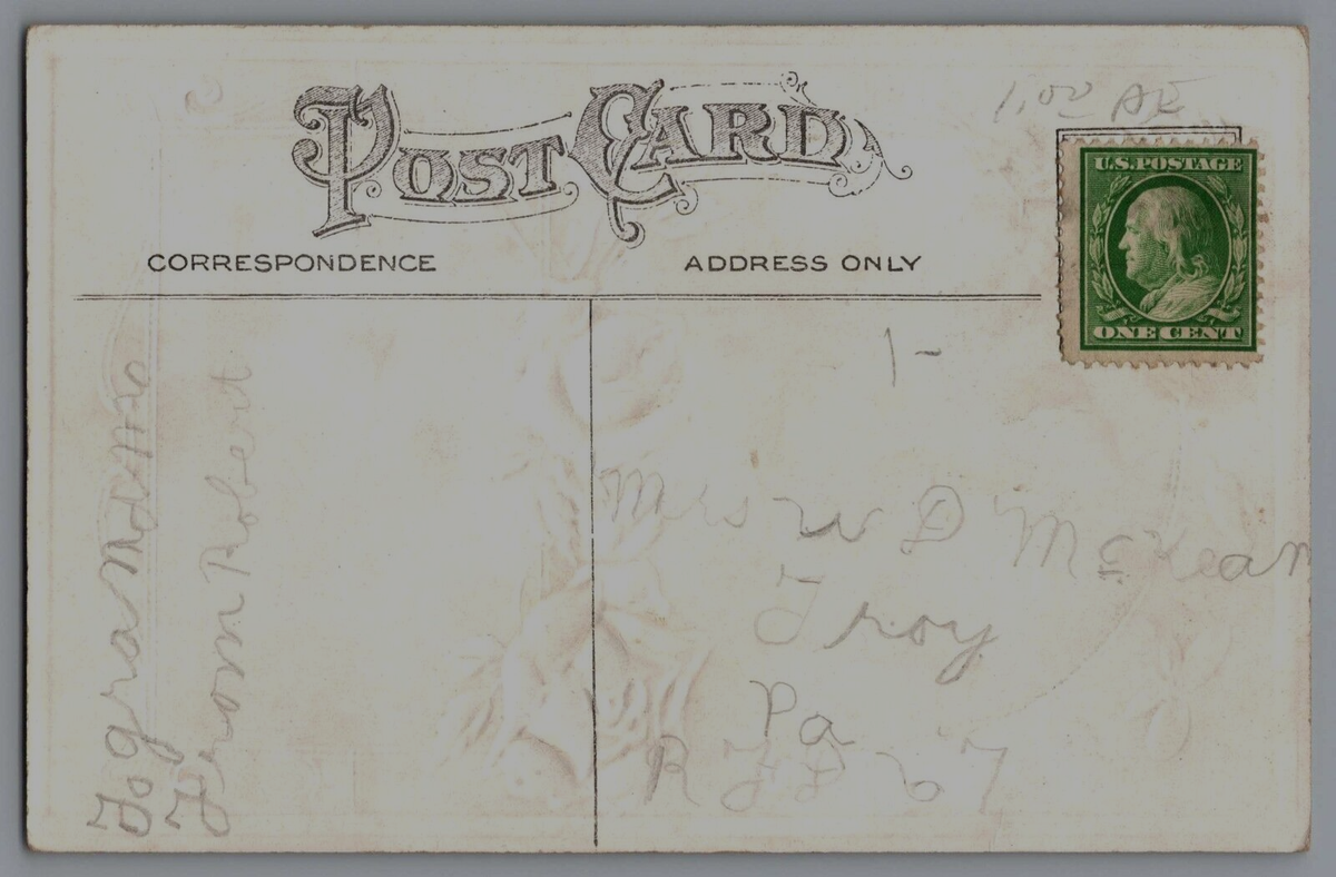 Postcard Embossed Card Best Wishes PO/DB 1909 D 28 | eBay