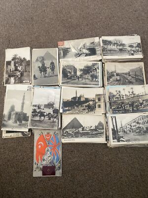 ÄGYPTEN KAIRO PYRAMIDEN SPHINX HOTELS MENSCHEN BOOTE MOSCHEE alte POSTKARTEN X 450