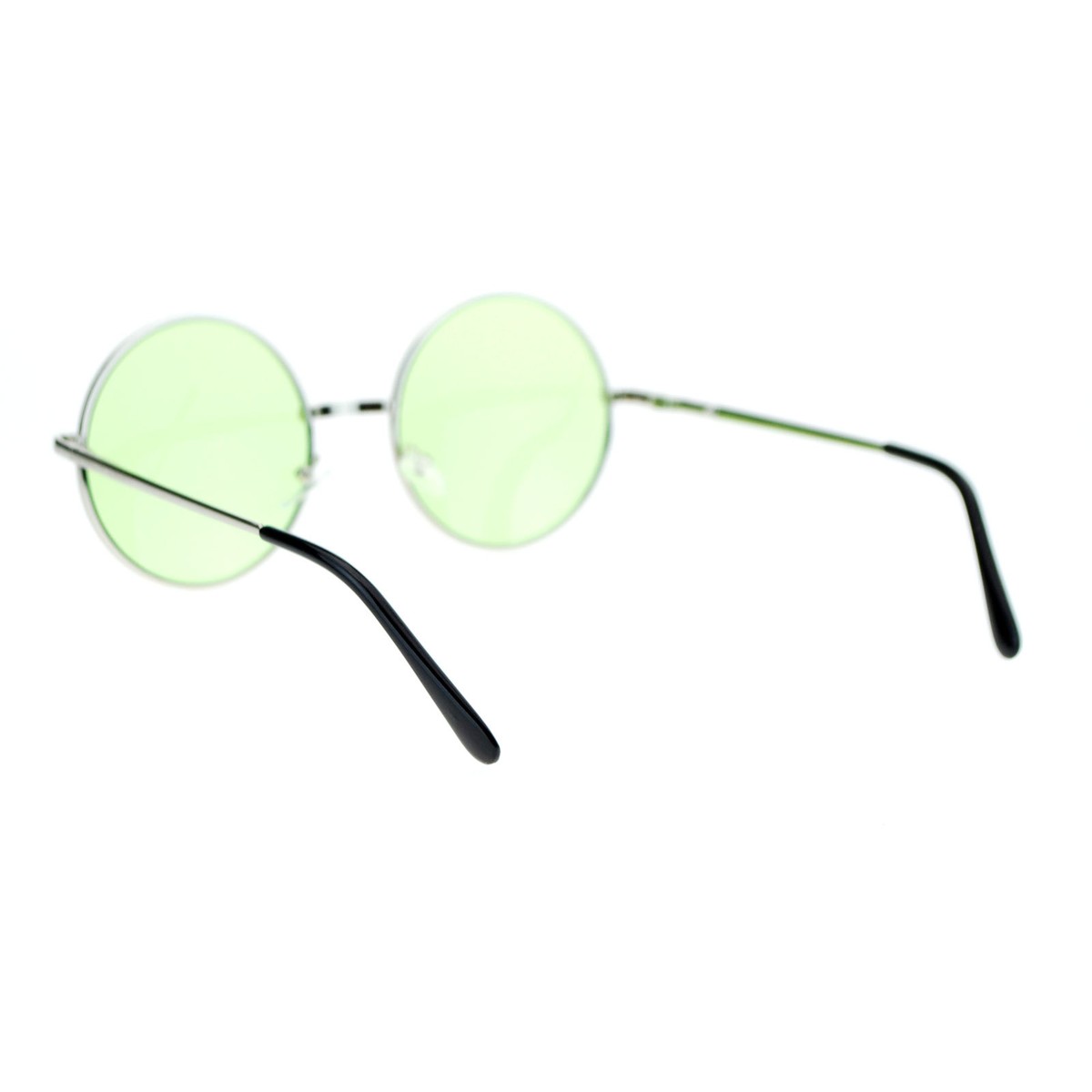 Retro Round Hippie Sunglasses With Bright Color Lenses - UV400 Protection, Metal Frame 10 thumbnail image
