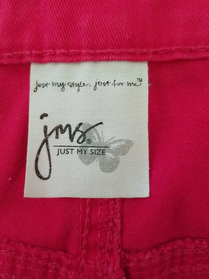 Just My Size JMS Shorts Jeans Women 20W 39×12 Pink Stretch Elastic Casual #723 - Image 2 of 4