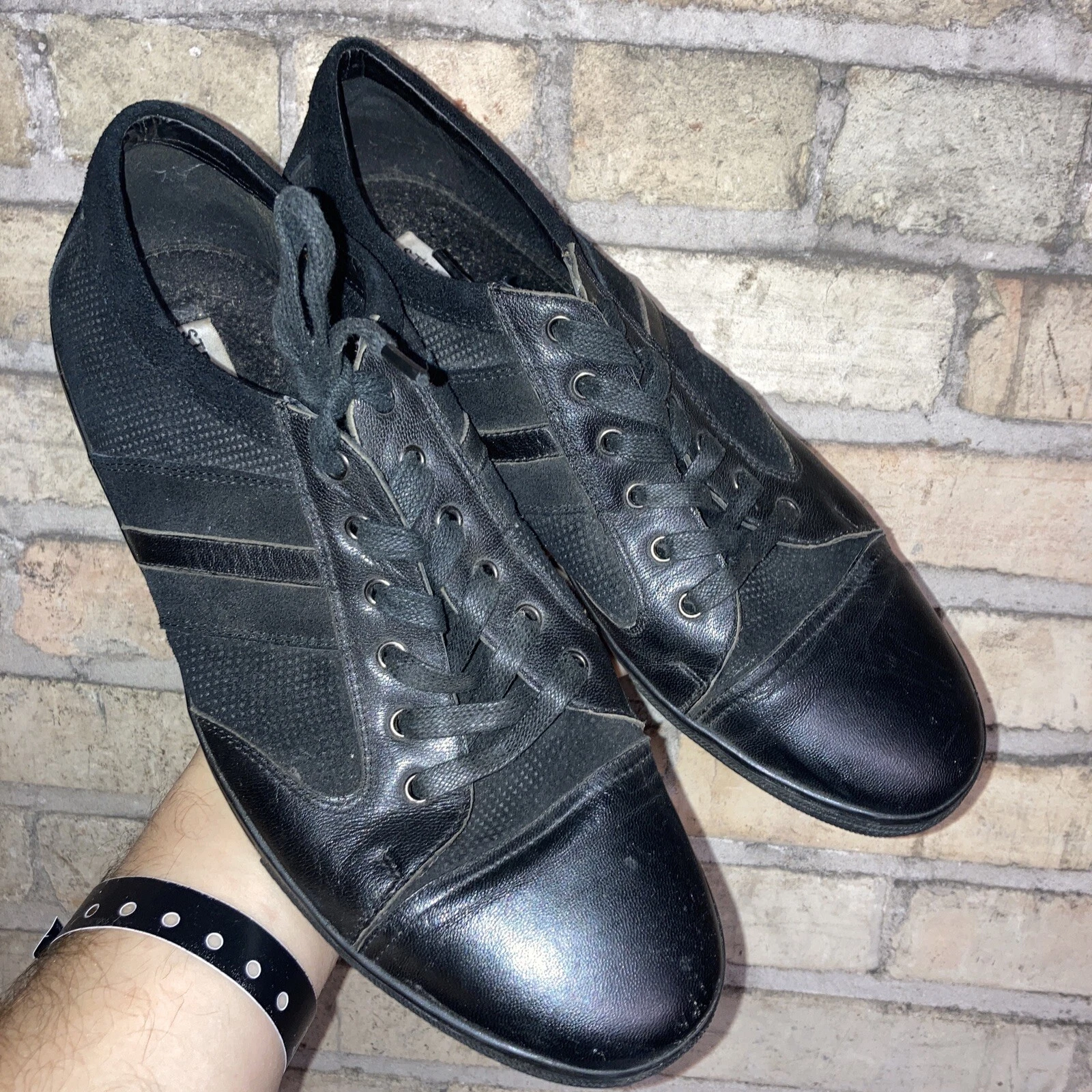 Men's Steve Madden MYLLO Black Low Canvas/Leather Sneaker Shoe 11.5M VERY RARE