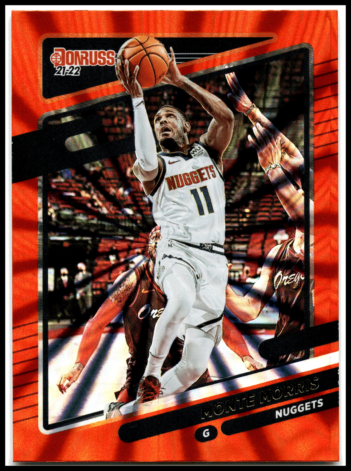 Monte Morris #63 2021-22 Panini Donruss Holo Orange Laser Nuggets A0115A