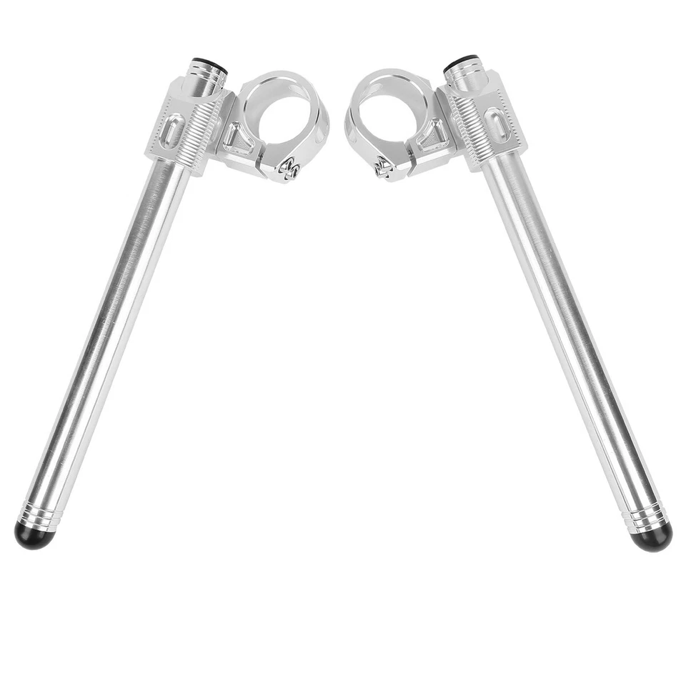 Silver 38mm HandleBars Clip On Fit For YAMAHA FZR 400/600CC 1989-1996 1990 91 92 - Image 2 of 4