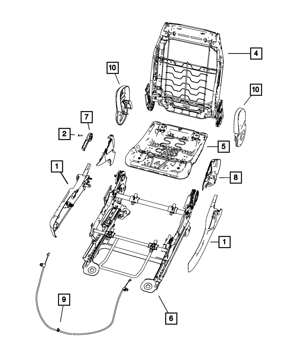 Genuine Mopar Front Seat Back Frame Passenger 4610146AA