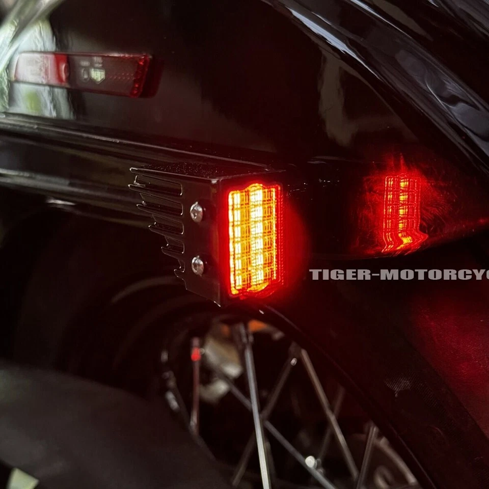 For Harley 2018-24 M8 Softail Street Bob FXBB/FXBBS Black Rear Light Turn Signal - Image 4 of 4