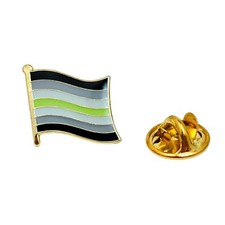 LGBT Pride Flag Pins LGBTQIA Enamel Rainbow Striped Badge Black Green UK Agender